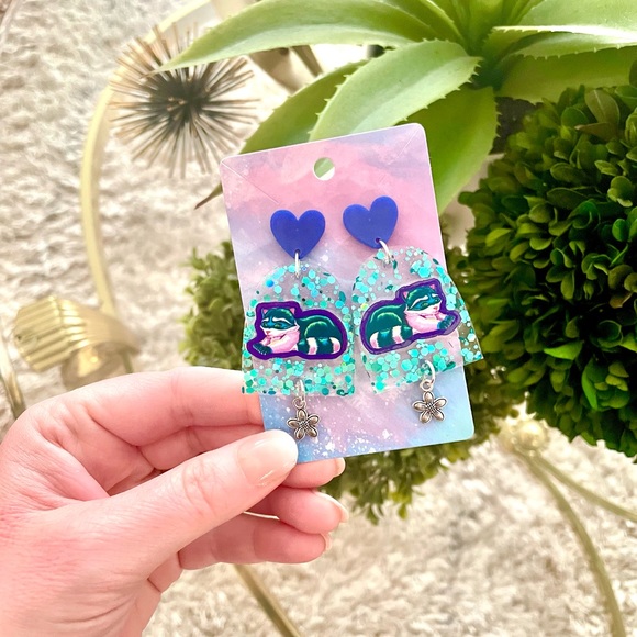 Lisa Frank Raccoon Acrylic Sticker Earrings - Picture 4 of 5